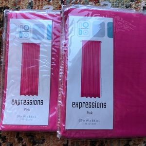 2 panels of Sheer Pink Curtains